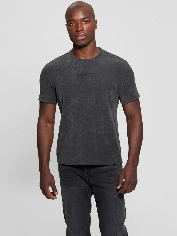 GUESS T Shirts and Tanks Ribbed Crewneck Tee Black 8211 Men