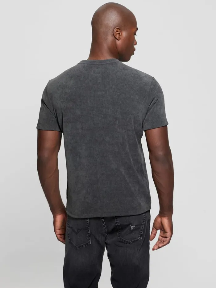 GUESS T Shirts and Tanks Ribbed Crewneck Tee Black 8211 Men