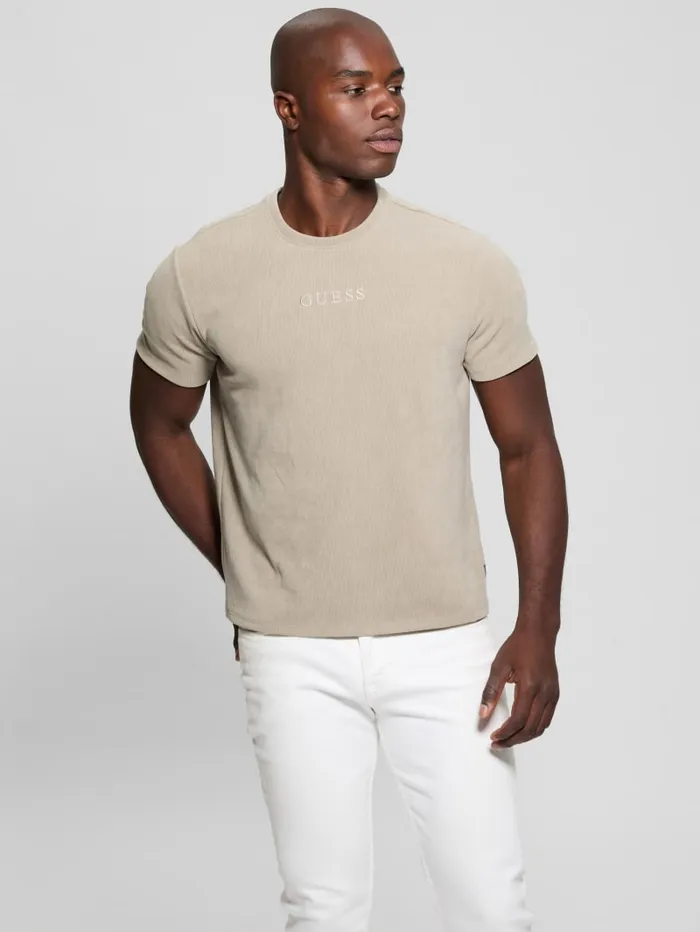 GUESS T Shirts and Tanks Ribbed Crewneck Tee Black 8211 Men