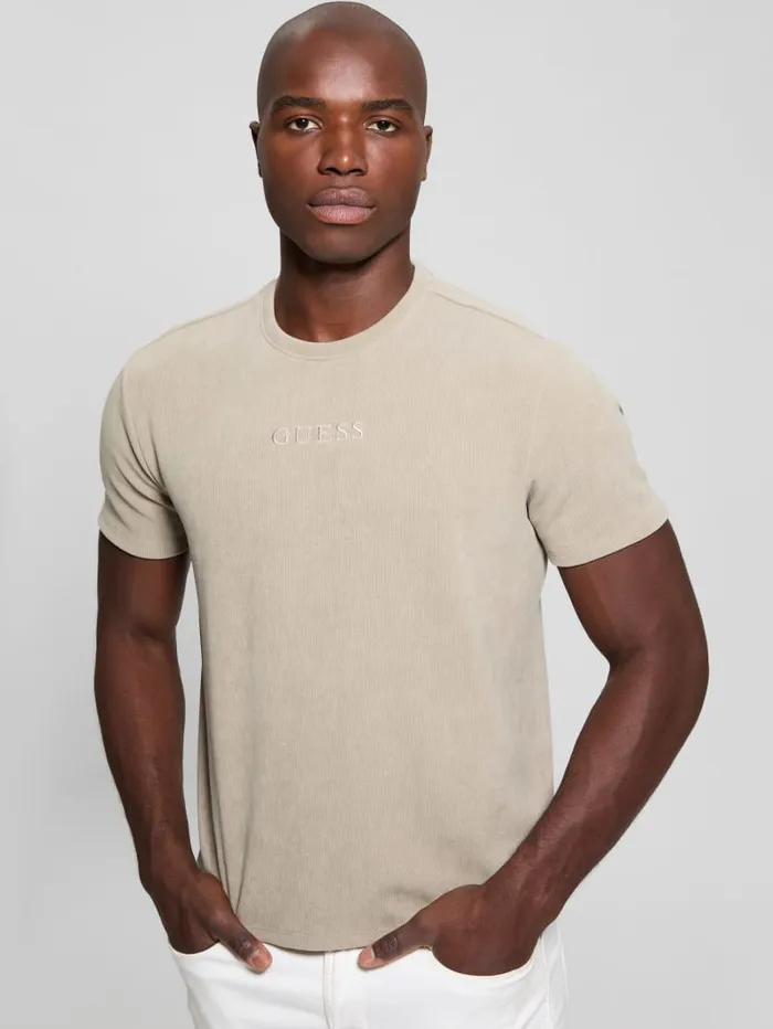 GUESS T Shirts and Tanks Ribbed Crewneck Tee Black 8211 Men