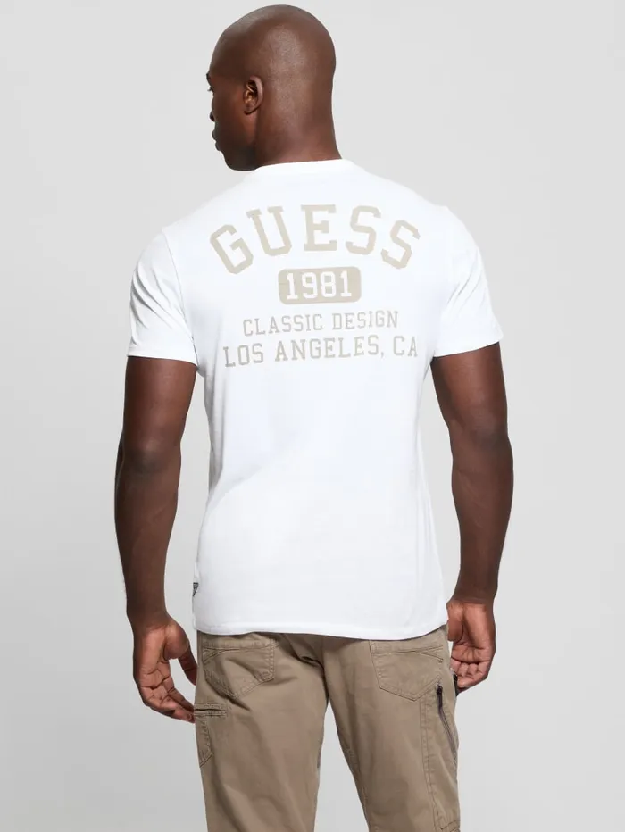 GUESS T Shirts and Tanks Signature Collegiate Tee Green 8211 Men