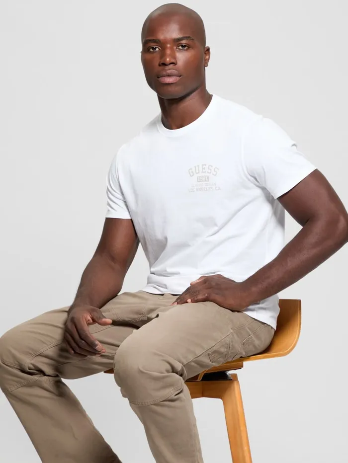 GUESS T Shirts and Tanks Signature Collegiate Tee Green 8211 Men