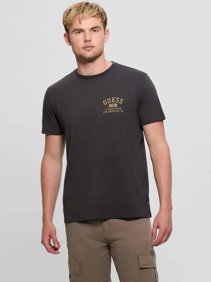 GUESS T Shirts and Tanks Signature Collegiate Tee Green 8211 Men