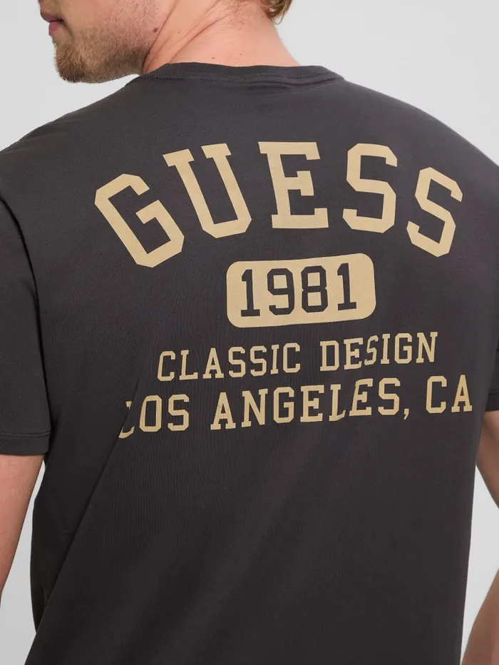 GUESS T Shirts and Tanks Signature Collegiate Tee Green 8211 Men