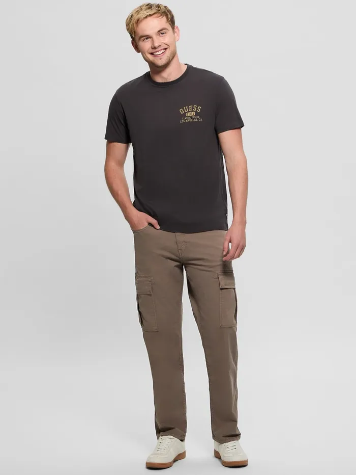 GUESS T Shirts and Tanks Signature Collegiate Tee Green 8211 Men