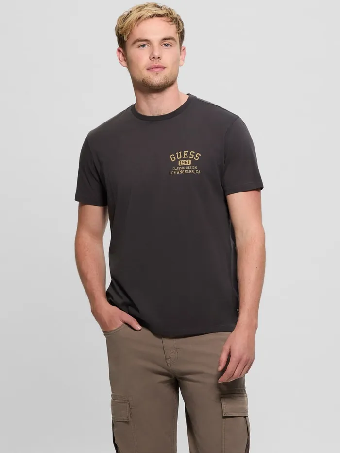 GUESS T Shirts and Tanks Signature Collegiate Tee Green 8211 Men
