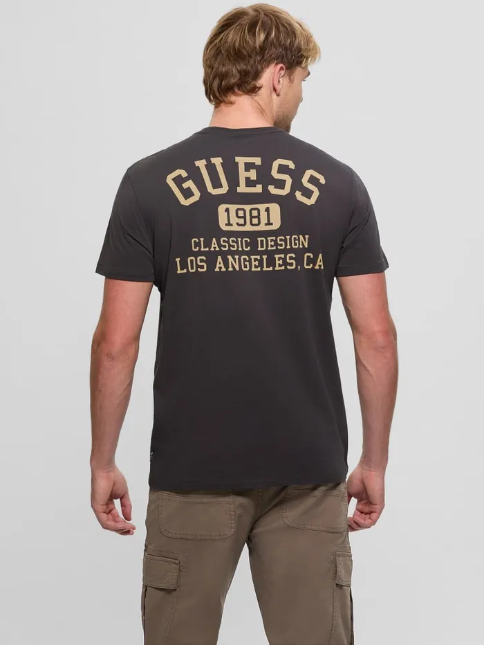 GUESS T Shirts and Tanks Signature Collegiate Tee Green 8211 Men