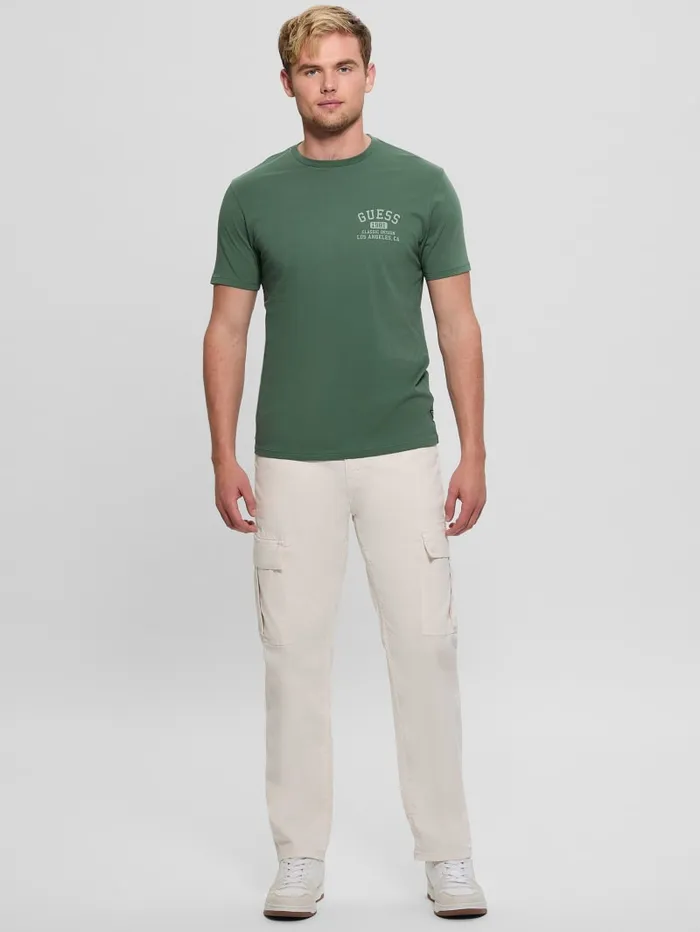 GUESS T Shirts and Tanks Signature Collegiate Tee Green 8211 Men