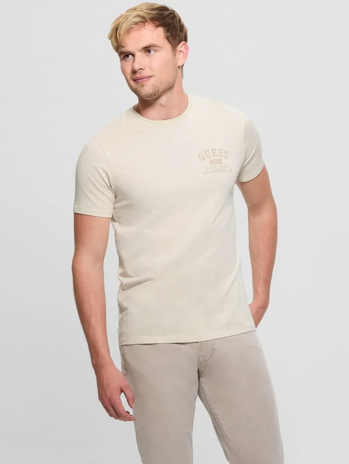 GUESS T Shirts and Tanks Signature Collegiate Tee Green 8211 Men