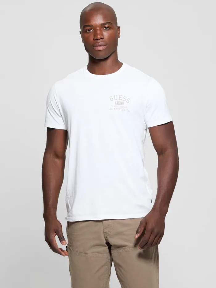 GUESS T Shirts and Tanks Signature Collegiate Tee Green 8211 Men