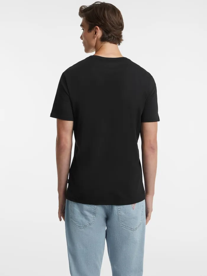 GUESS T Shirts and Tanks Slim Outlined Logo Tee Black 8211 Men