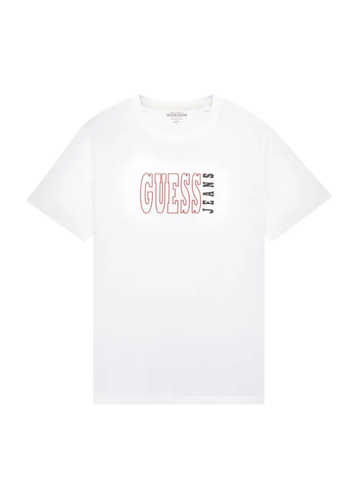 GUESS T Shirts and Tanks Slim Outlined Logo Tee Black 8211 Men