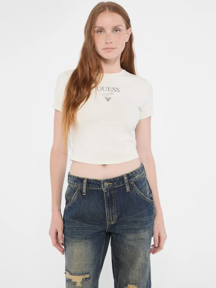 GUESS Tops and Tees Originals Baker Baby Tee Black 8211 Women