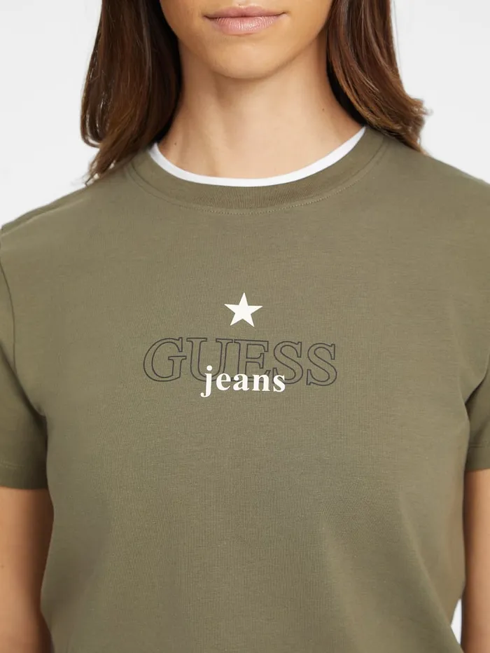GUESS Tops Classic Star Tee Green 8211 Women