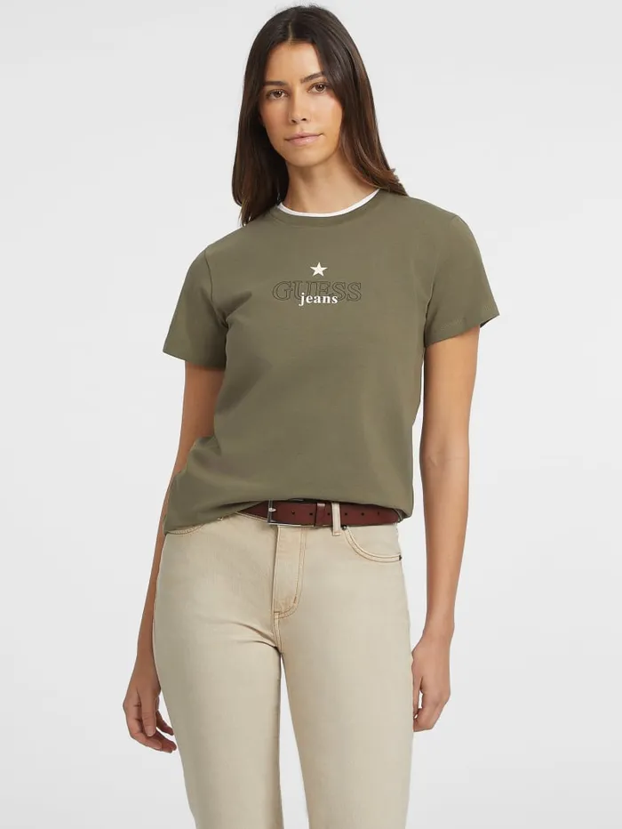 GUESS Tops Classic Star Tee Green 8211 Women