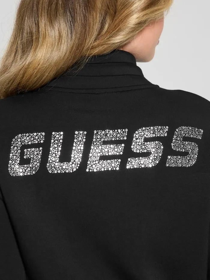GUESS Tops Eco Cecilia Scuba ZipUp Sweatshirt Black 8211 Women