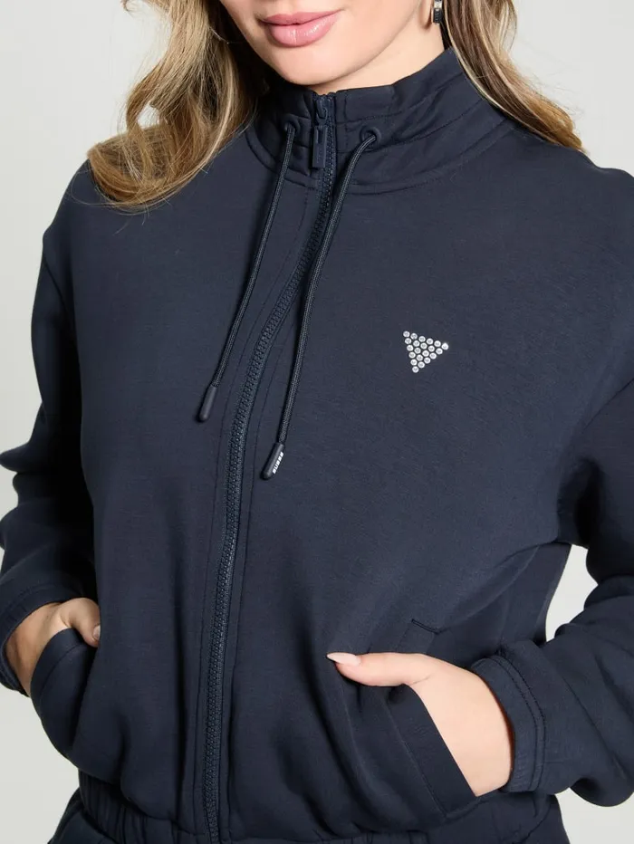 GUESS Tops Eco Cecilia Scuba ZipUp Sweatshirt Black 8211 Women