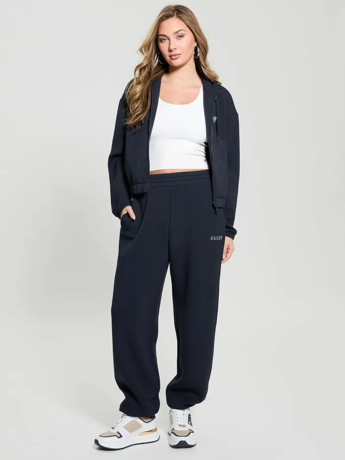 GUESS Tops Eco Cecilia Scuba ZipUp Sweatshirt Black 8211 Women