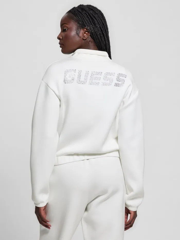 GUESS Tops Eco Cecilia Scuba ZipUp Sweatshirt Black 8211 Women