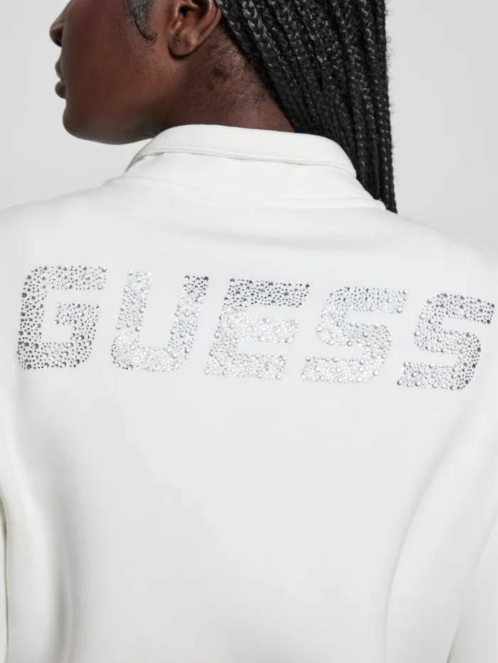 GUESS Tops Eco Cecilia Scuba ZipUp Sweatshirt Black 8211 Women
