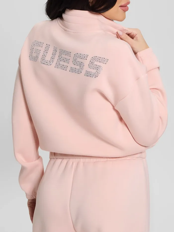 GUESS Tops Eco Cecilia Scuba ZipUp Sweatshirt Black 8211 Women