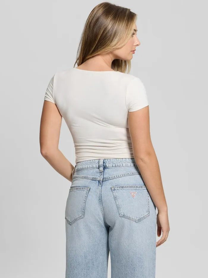 GUESS Tops Eco Rayla Ruched Top Blue 8211 Women