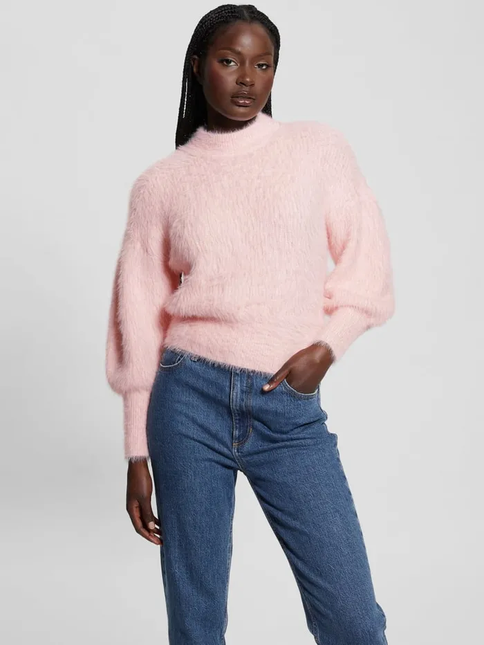 GUESS Tops Keyla Fuzzy Sweater Pink 8211 Women