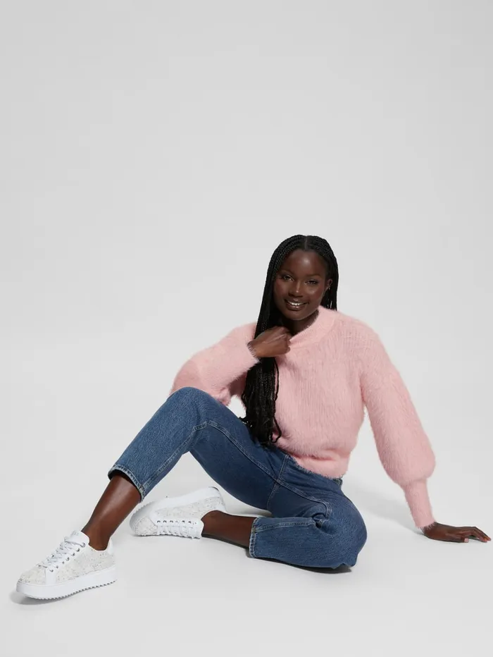 GUESS Tops Keyla Fuzzy Sweater Pink 8211 Women