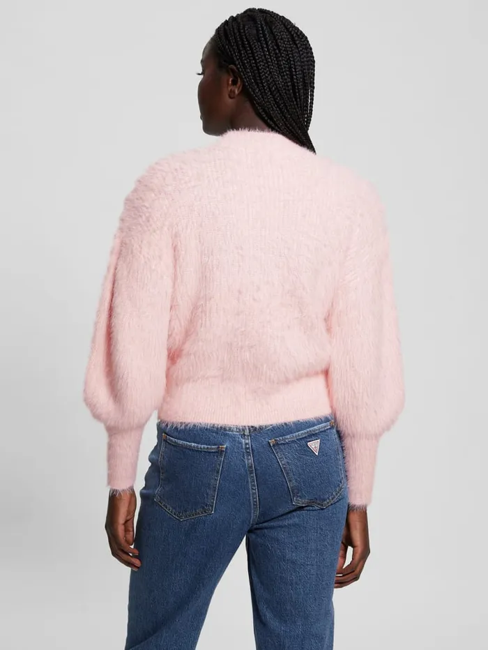 GUESS Tops Keyla Fuzzy Sweater White 8211 Women