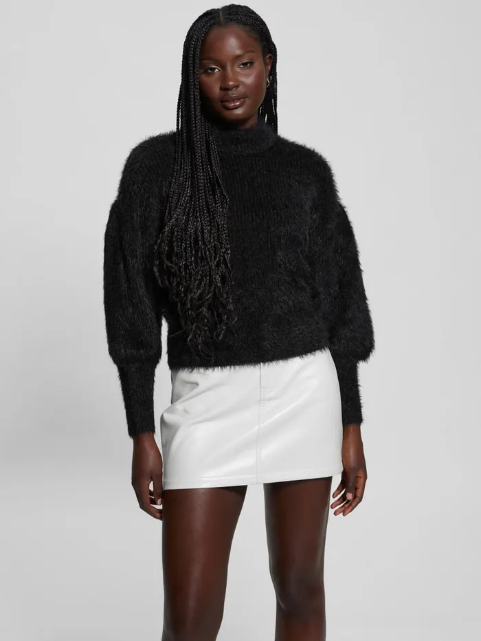 GUESS Tops Keyla Fuzzy Sweater White 8211 Women