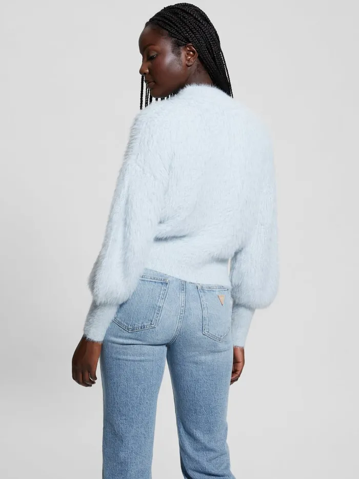 GUESS Tops Keyla Fuzzy Sweater White 8211 Women