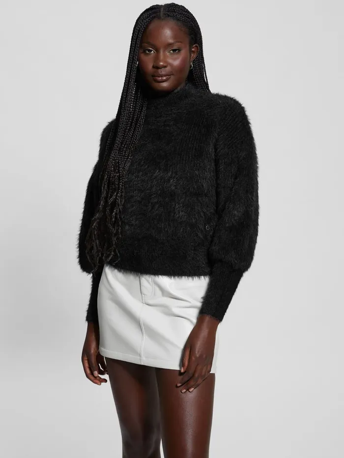 GUESS Tops Keyla Fuzzy Sweater White 8211 Women