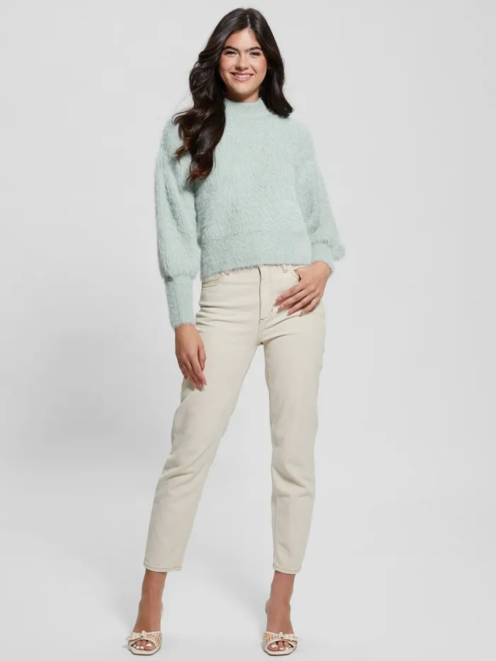 GUESS Tops Keyla Fuzzy Sweater White 8211 Women