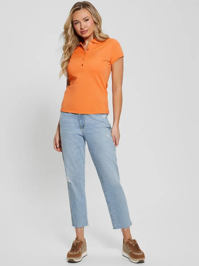GUESS Tops Liza Pique Polo Blue 8211 Women