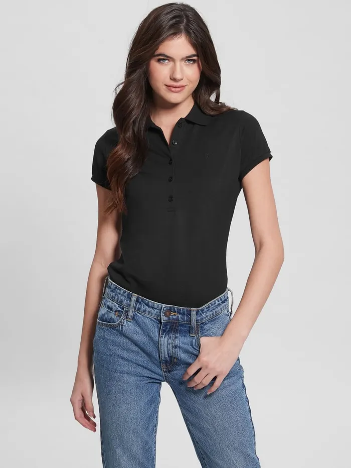 GUESS Tops Liza Pique Polo Blue 8211 Women