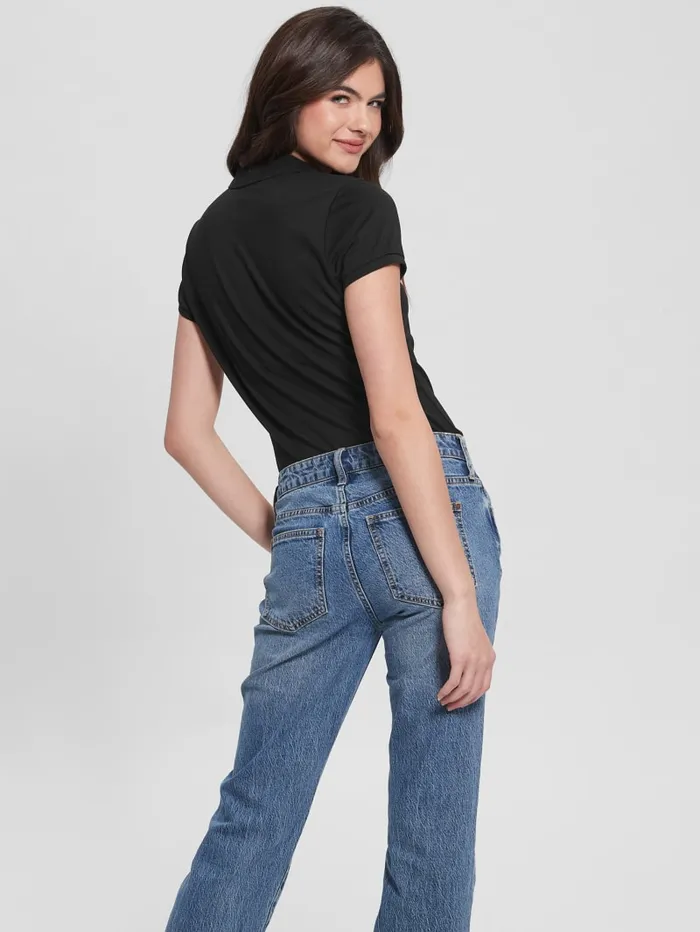 GUESS Tops Liza Pique Polo Blue 8211 Women
