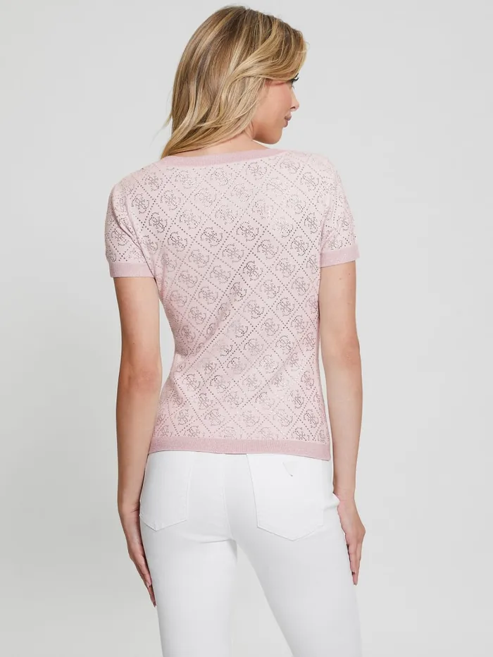 GUESS Tops Paige Quattro Rhinestone Top Pink 8211 Women