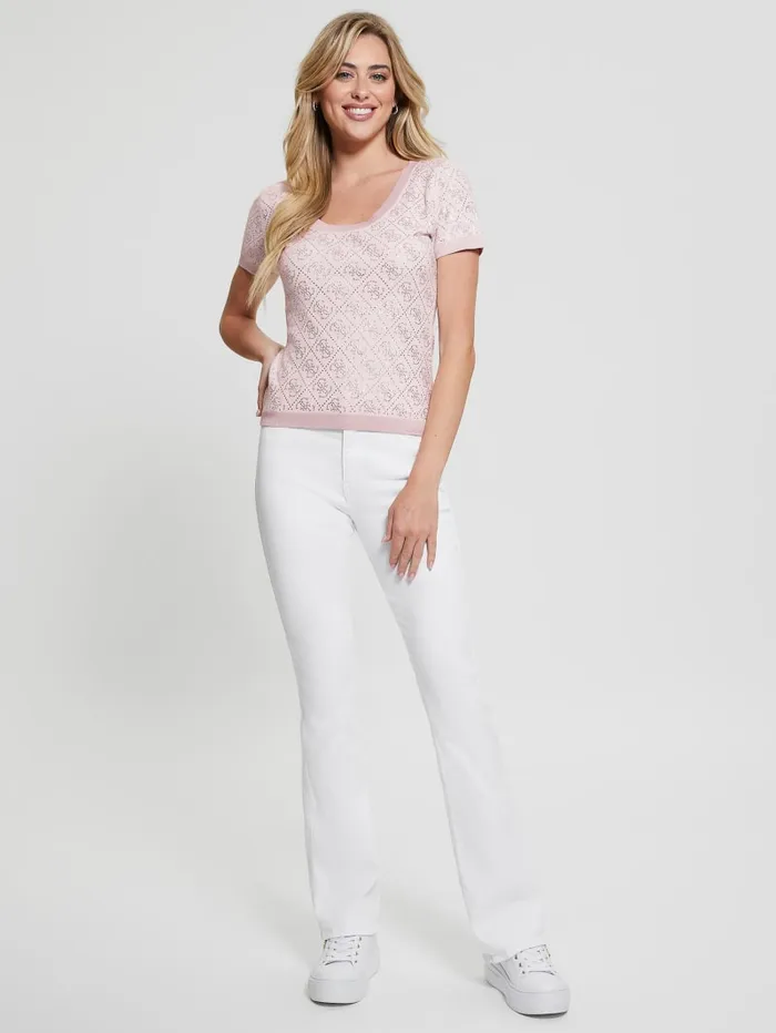 GUESS Tops Paige Quattro Rhinestone Top Pink 8211 Women