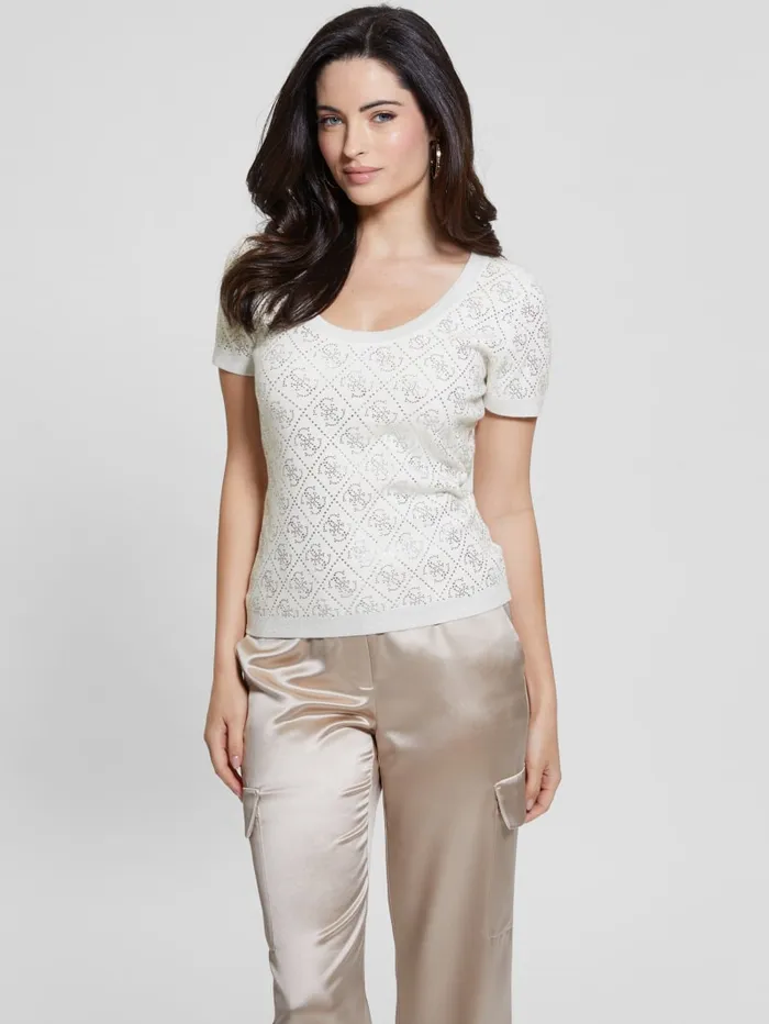 GUESS Tops Paige Quattro Rhinestone Top Pink 8211 Women