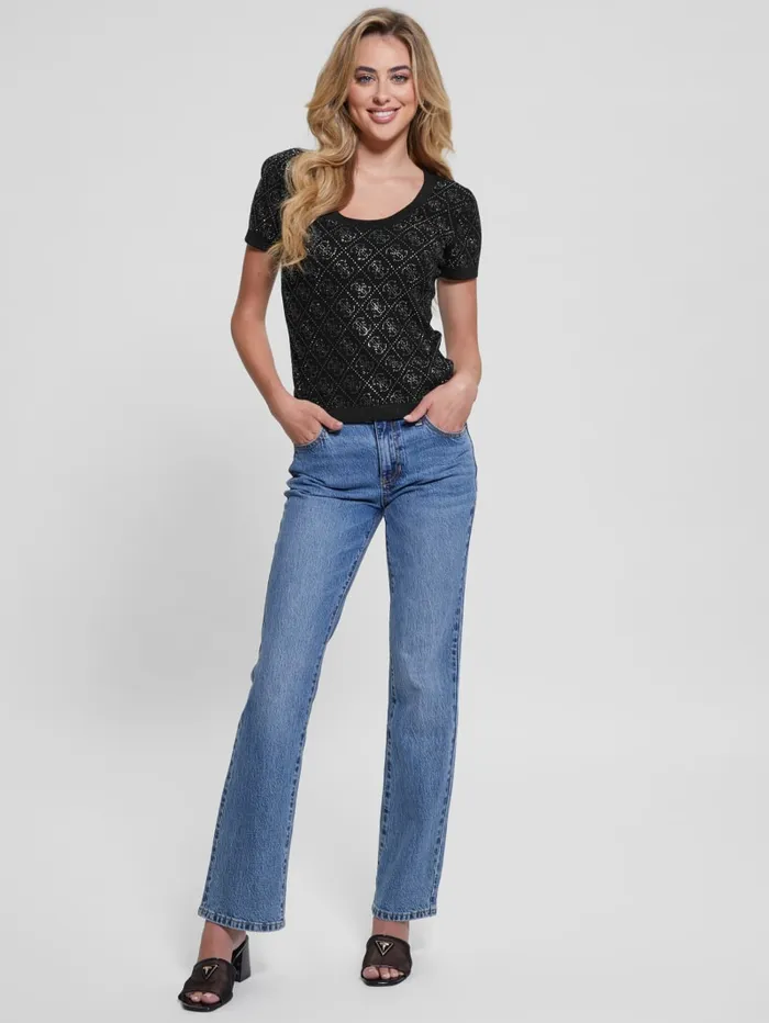 GUESS Tops Paige Quattro Rhinestone Top Pink 8211 Women
