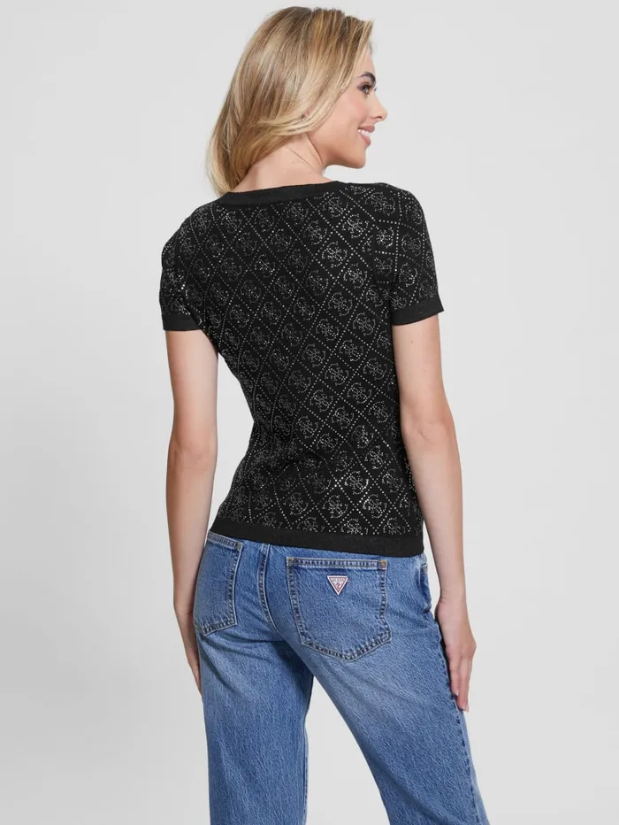 GUESS Tops Paige Quattro Rhinestone Top Pink 8211 Women