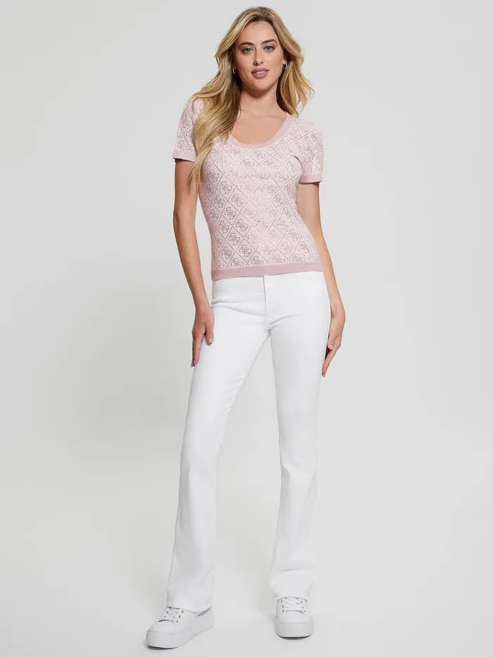 GUESS Tops Paige Quattro Rhinestone Top Pink 8211 Women