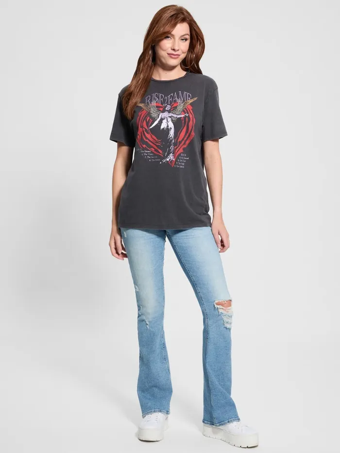 GUESS Tops Rise 2 Fame Graphic Tee Black 8211 Women