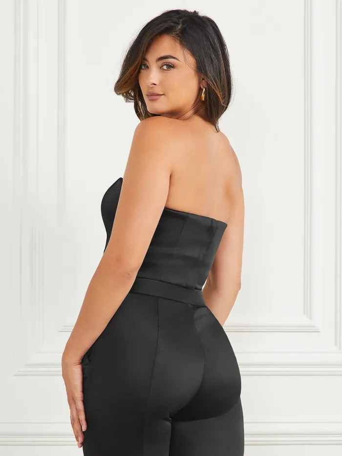 GUESS Tops Roxanne Satin Corset Top Black 8211 Women