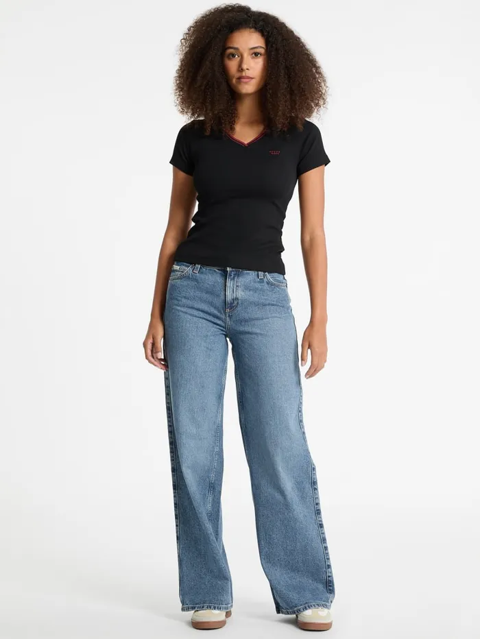 GUESS Tops Slim Embroidered Logo Polo Gray 8211 Women