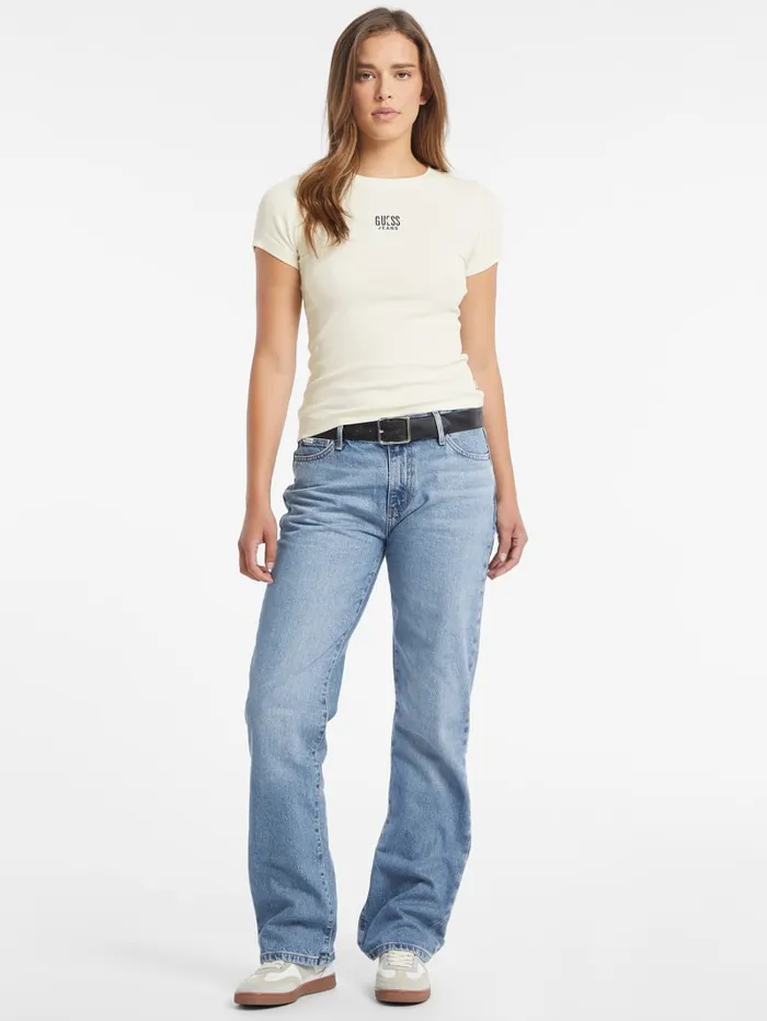 GUESS Tops Slim Embroidered Logo Tee Red 8211 Women