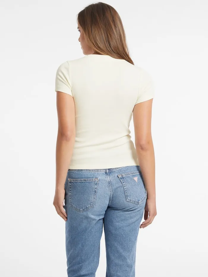 GUESS Tops Slim Embroidered Logo Tee Red 8211 Women