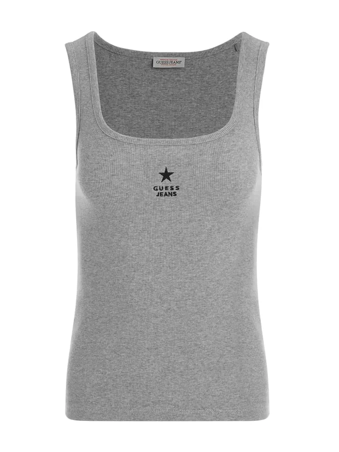 GUESS Tops Slim Embroidered Star Tank White 8211 Women