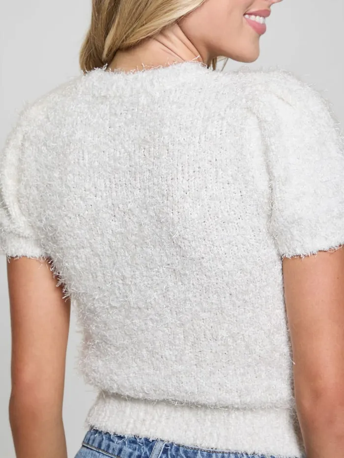 GUESS Tops Usami Fuzzy Sweater Top Blue 8211 Women