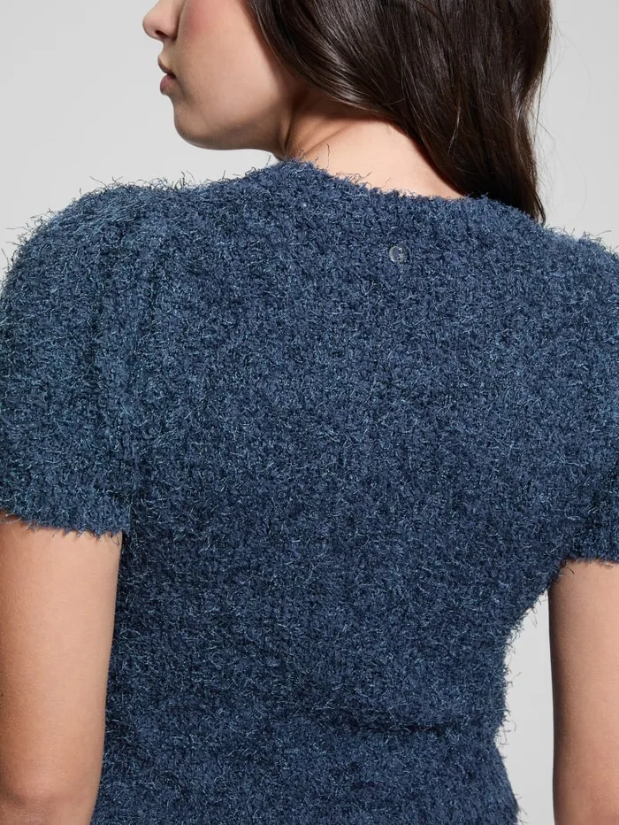 GUESS Tops Usami Fuzzy Sweater Top Blue 8211 Women